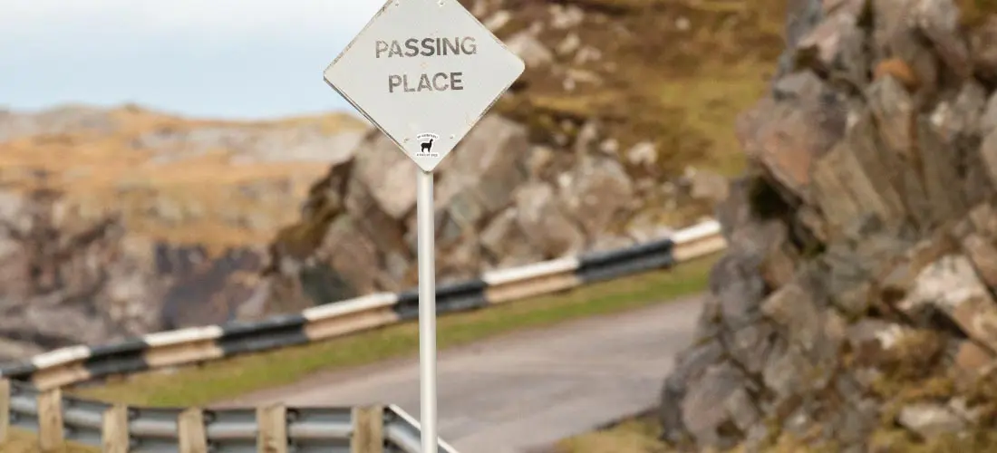 NC500 Trip Road Sign passing places for campervans and motorhomes