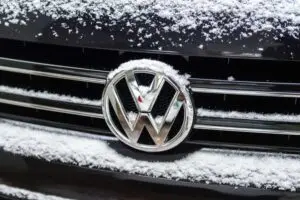 Volkswagen Transporter covered with snow