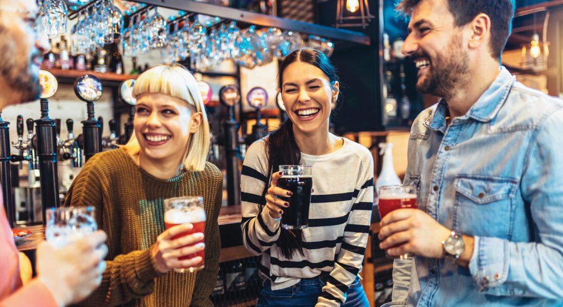 Road trip with friends drinking social