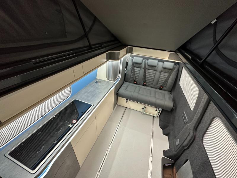 Campervan interior, black, grey and beige